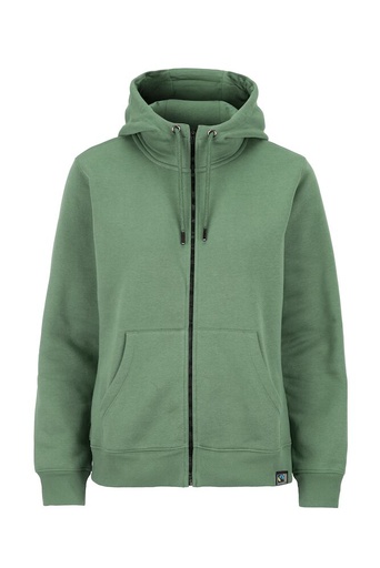 [141209-648-3] KEY FZ HOOD LADY (GOTS) (DUSTY GREEN, XS)