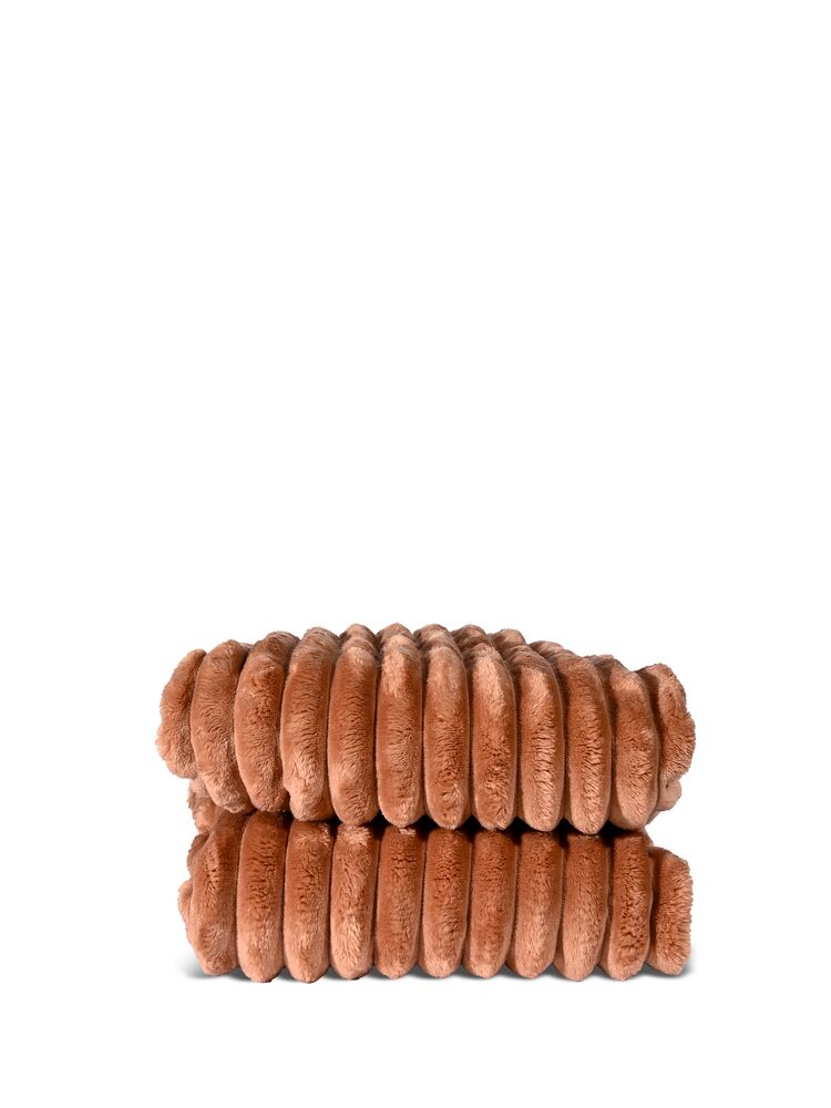 ESTHER REC. FLEECE PLAID, LIGHT BROWN