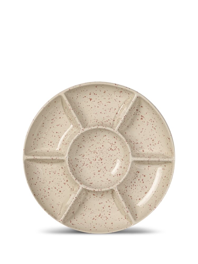 DITTE SERVING PLATE, BEIGE/BORDEAUX