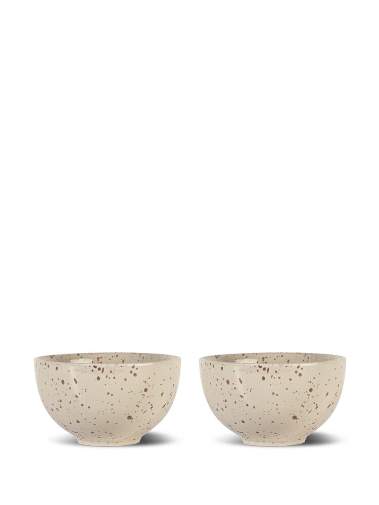 DITTE BOWL, 2-PCS, BEIGE/BORDEAUX