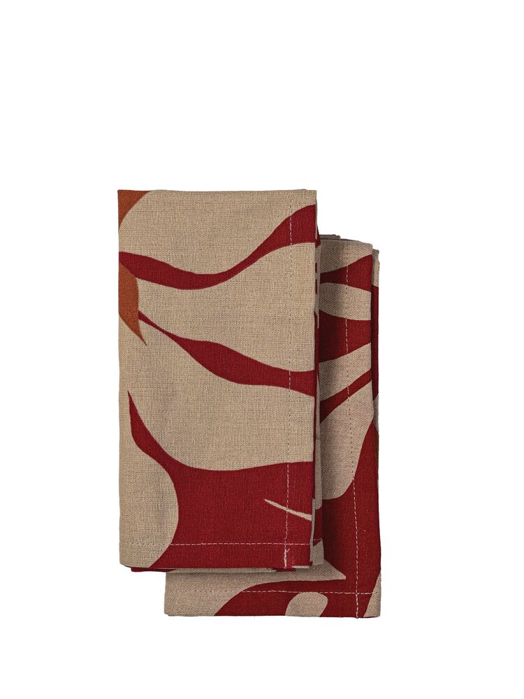 EDITH KITCHEN TOWEL, 2-PCS, BORDEAUX