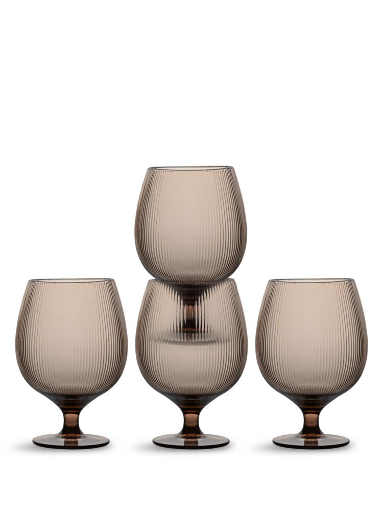 BILLIE BEER GLASS RPET,4-PCS BROWN