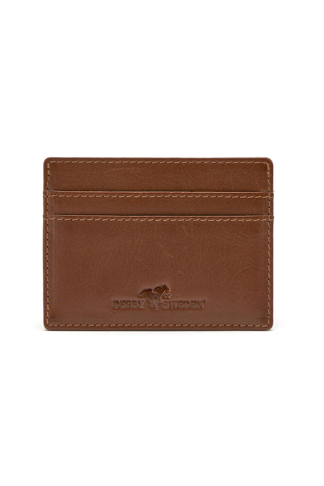 LEATHER LINE CARD HOLDER IN BOX COGNAC