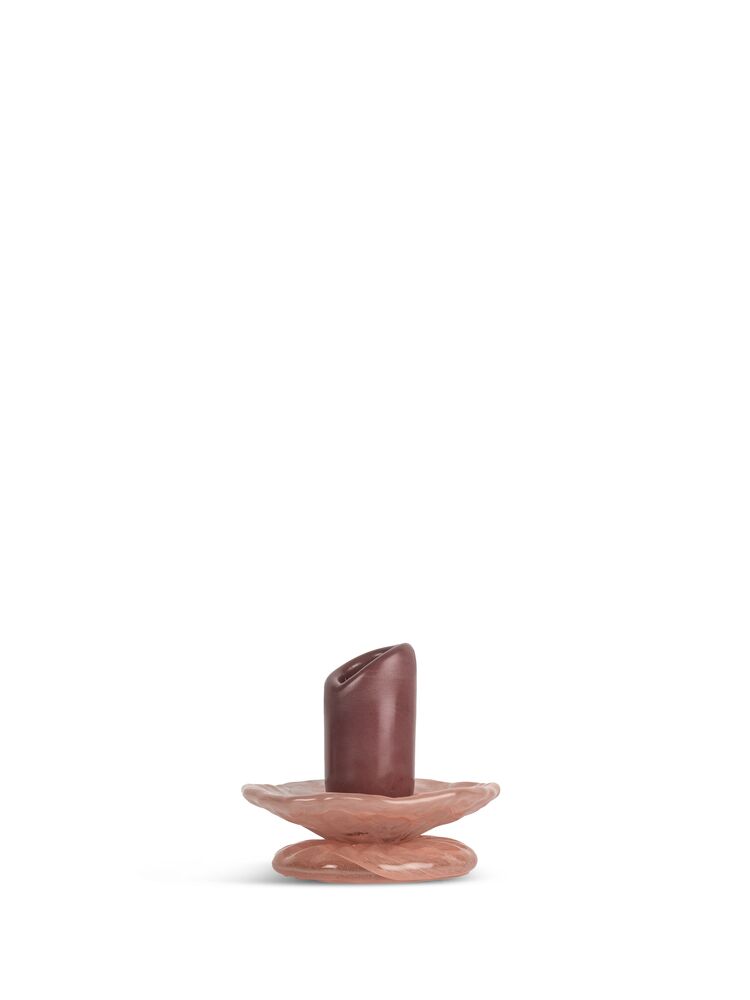 CANDLESTICK LARA XS, BORDEAUX/PINK