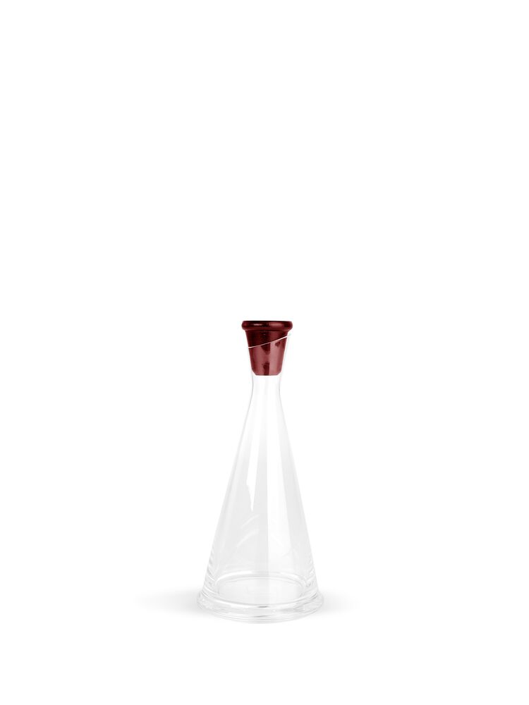GURKEN OIL-/VINEGAR CARAFE, CLEAR/DARK RED