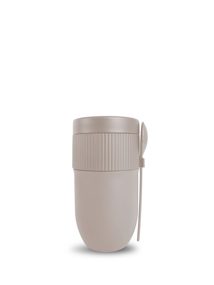 TED THERMAL YOGHURT MUG WITH SPOON, BEIGE