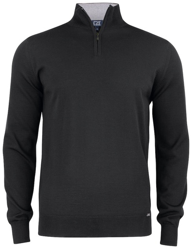 [355420-99-3] EVERETT HALF ZIP SWEATER (BLACK, XS)