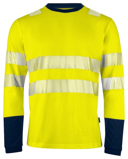 [646014-10-3] 6014 T-SHIRT L/S CL. 3/2 (YELLOW/NAVY - 10, XS)