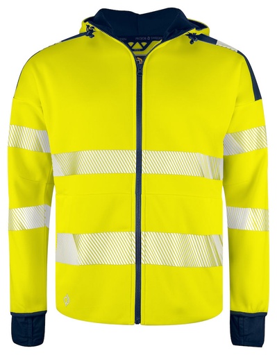 [646110-10-3] 6110 HOOD JACKET EN ISO 20471  CL. 3/2 (YELLOW/NAVY - 10, XS)