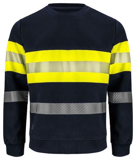 [646129-10-3] 6129 SWEATSHIRT - EN ISO 20471 CL. 1  (YELLOW/NAVY - 10, XS)