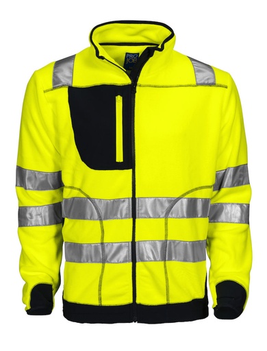 [646303-11-3] 6303 FLEECE JACKET EN ISO 20471 CLASS 3/2 (YELLOW/BLACK - 11, XS)