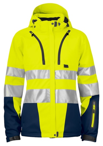 [646424-10-3] 6424 SOFTSHELL HV EN ISO 20471 CLASS 3/2 (YELLOW/NAVY - 10, XS)