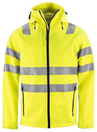 [646450-11-3] 6450 RAINJACKET EN ISO 20471 CL.ASS 3/2 (YELLOW/BLACK - 11, XS)