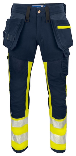 [646540-10-100] 6540 WAISTPANT EN ISO 20471 CLASS 1 (YELLOW/NAVY - 10, 90/100 cm)