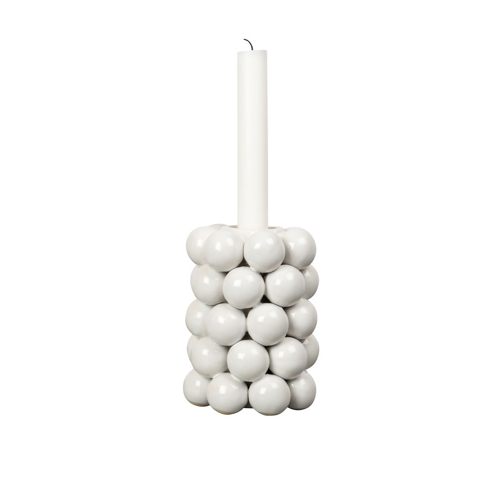 Candle holder GLOBE M, White