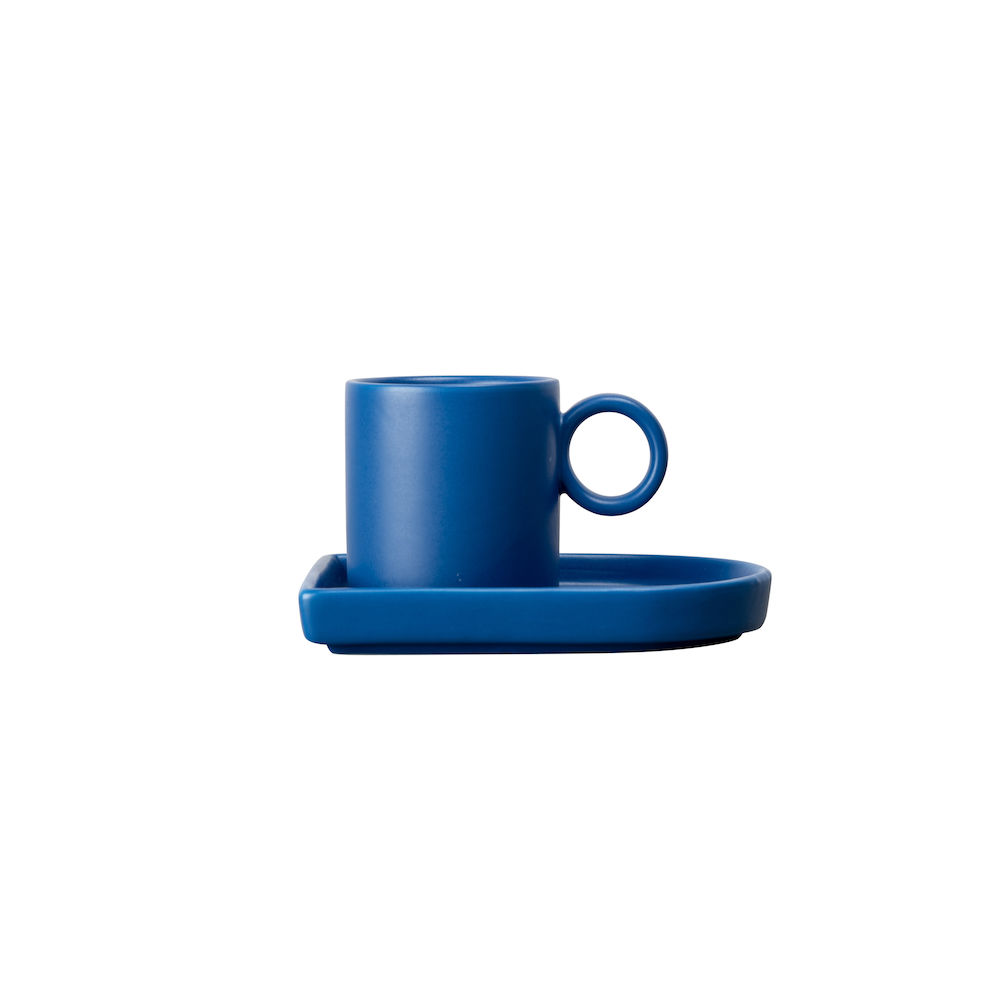 ESPRESSO CUP AND PLATE NIKI BLUE