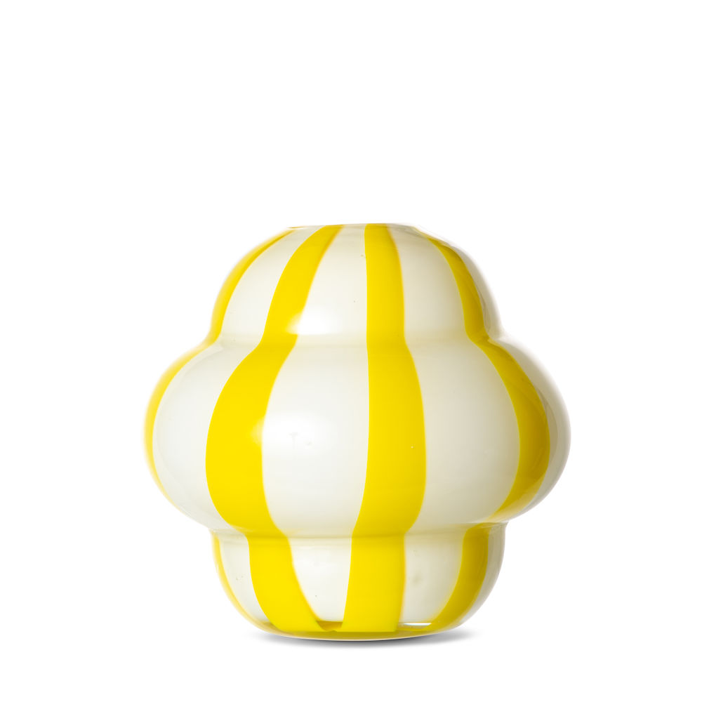 VASE CURLIE YELLOW/WHITE