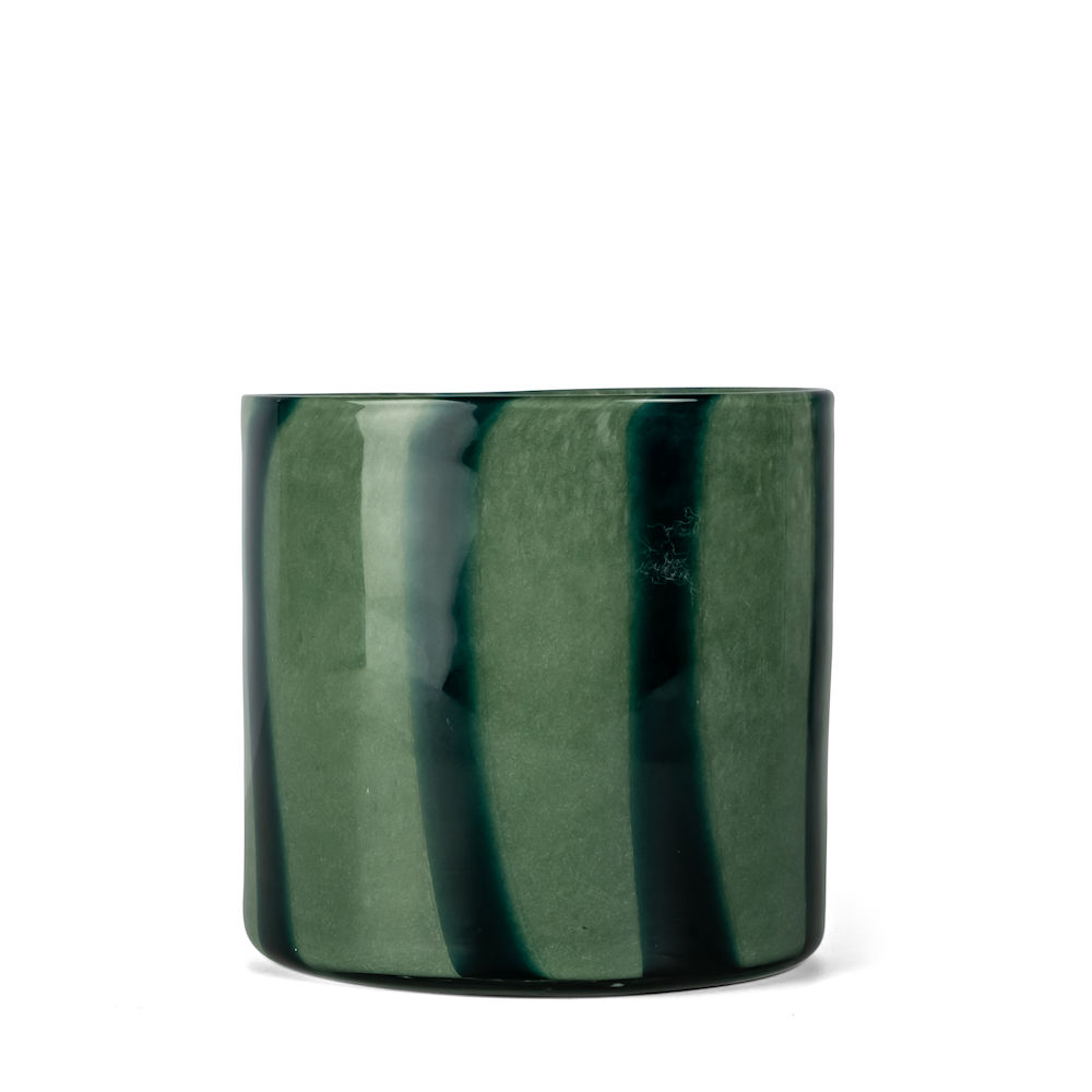 VASE/CANDLE HOLDER CALORE CURVE M, GREEN/NAVY