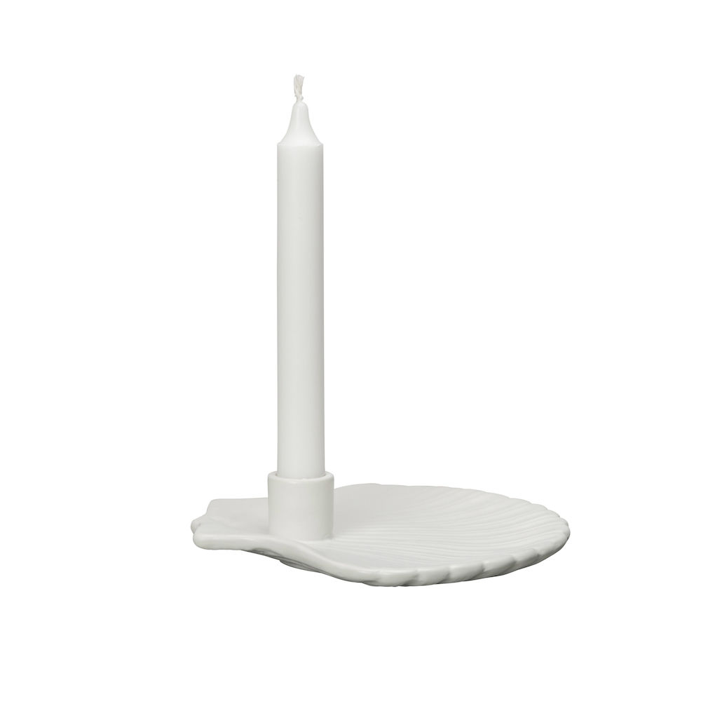 CANDLE HOLDER SHELL M, WHITE