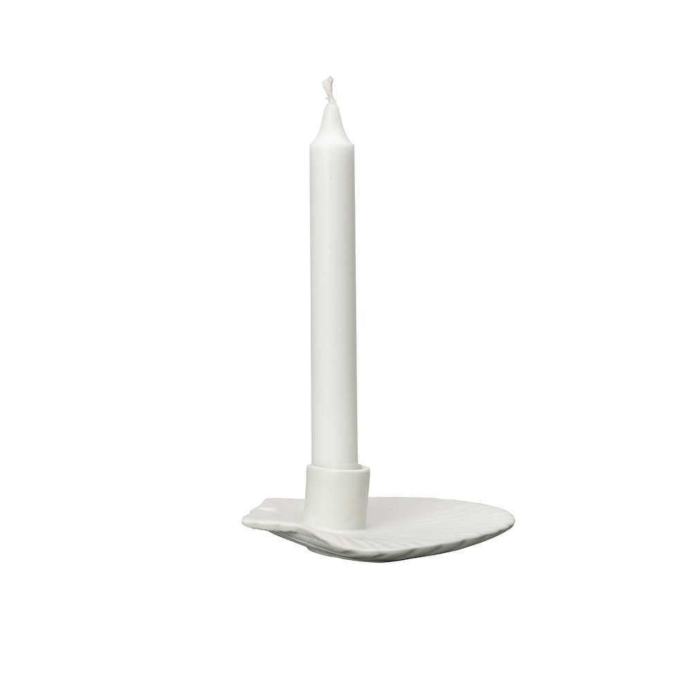 CANDLE HOLDER SHELL S, WHITE