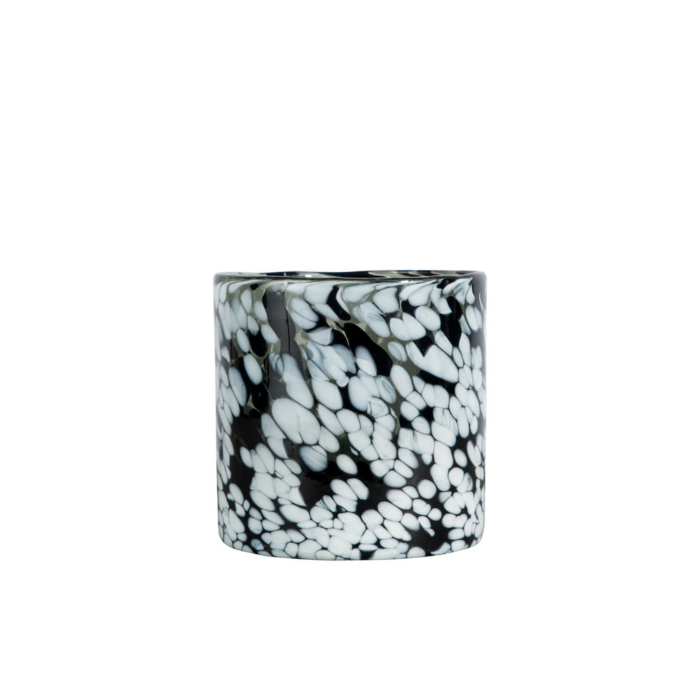 VASE/CANDLE HOLDER CALORE M, BLACK/WHITE