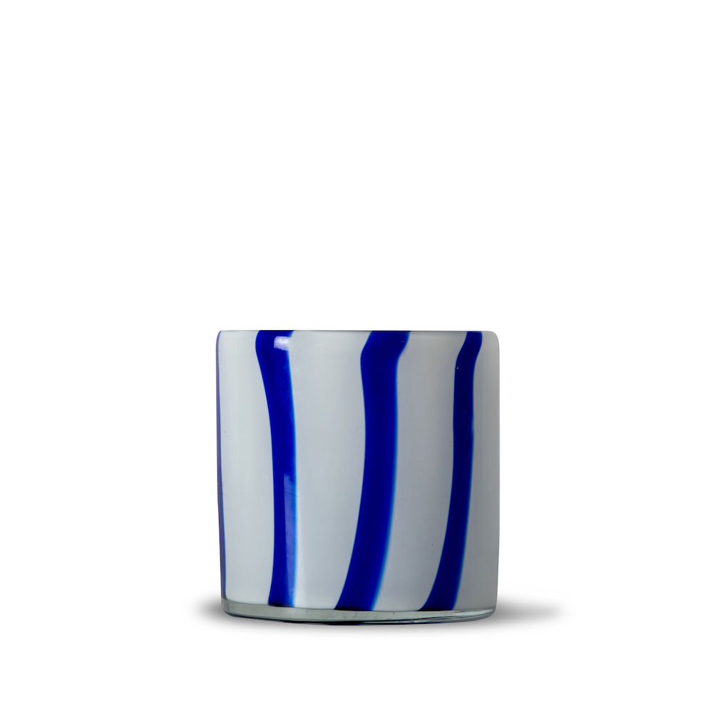 CANDLE HOLDER CALORE CURVE XS, BLUE/WHITE