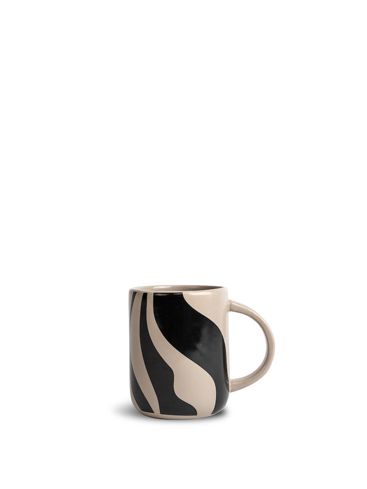 MUG LIZ ZEBRA, BEIGE/BLACK