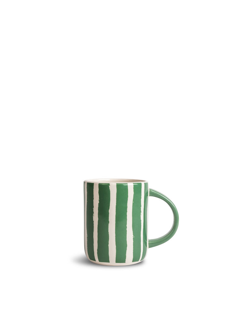 MUG LIZ STRIPE, GREEN/WHITE