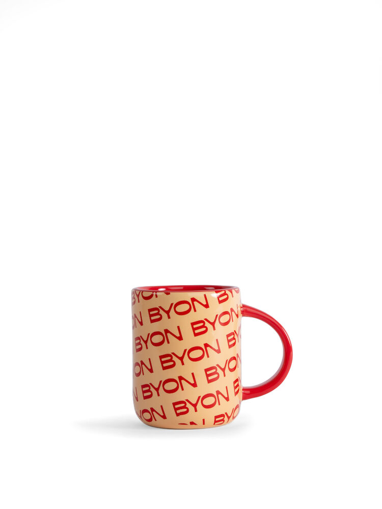 MUG LIZ BYON, RED/APRICOT