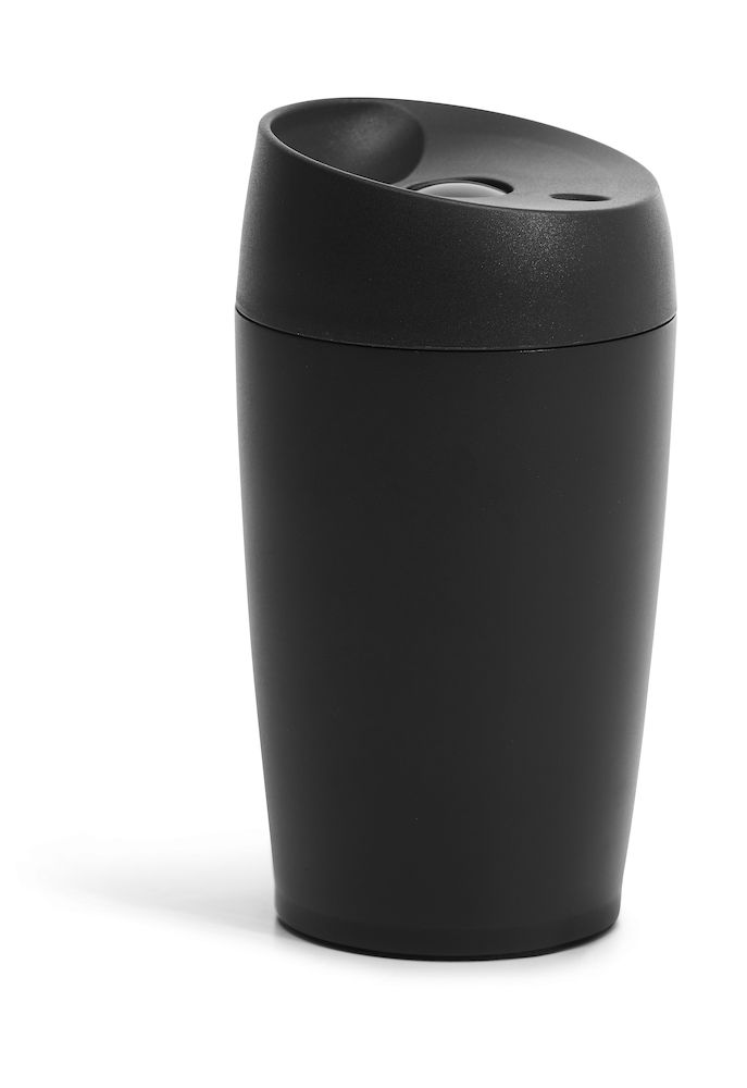 CAR MUG WITH LOCK BUTTON, MATT BLACK 24CL