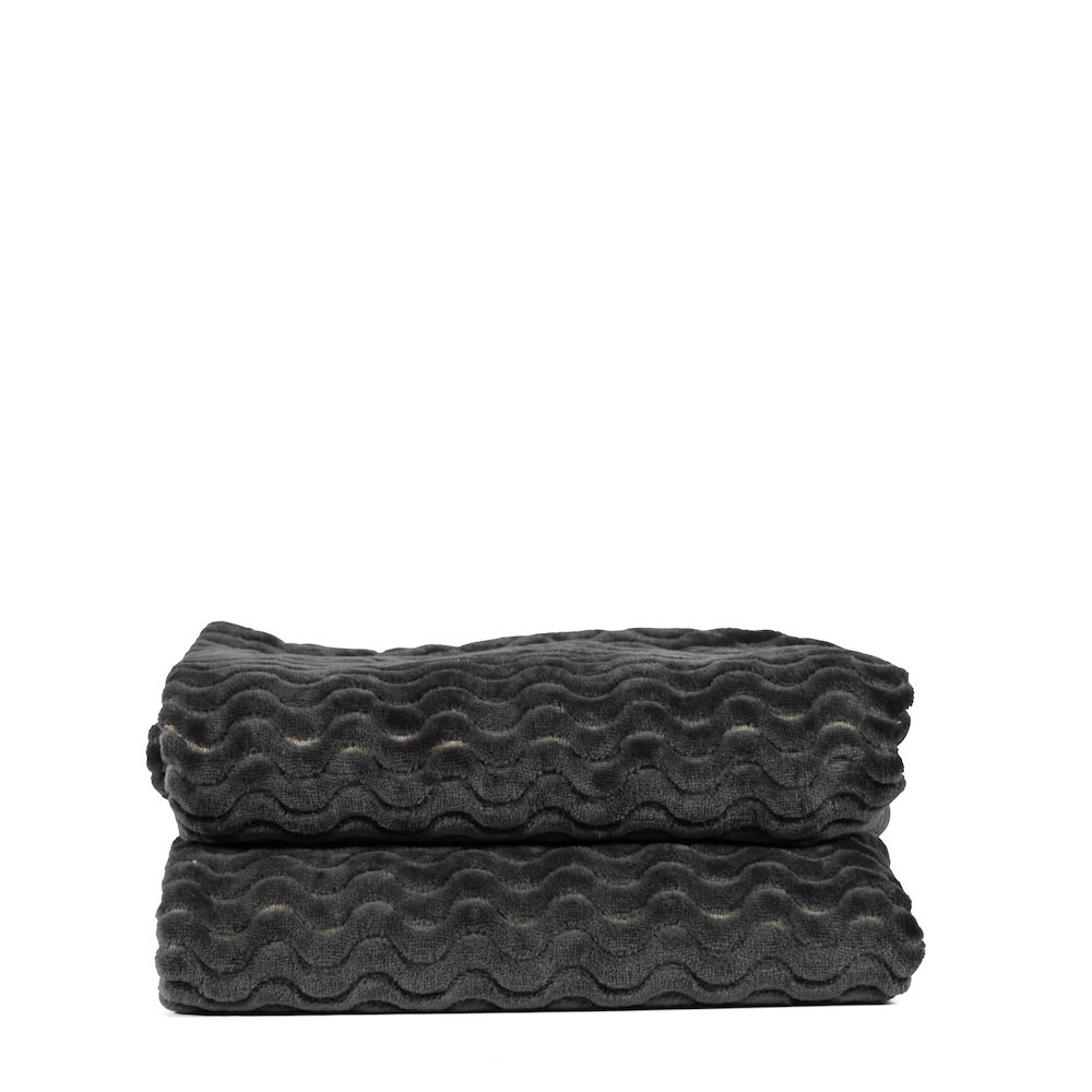 AGNES FLEECE BLANKET, DARK GREY