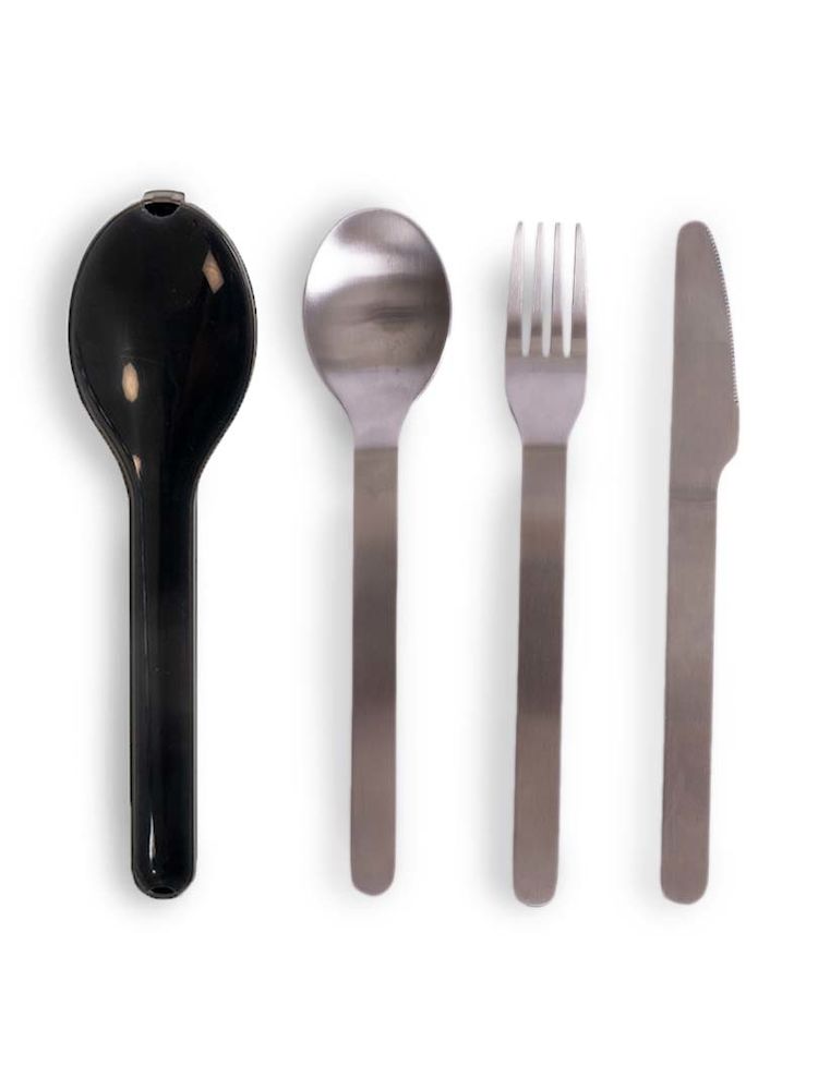 TO GO CUTLERY 3-PCS/SET, BLACK/SILVER