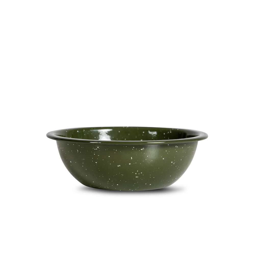 DORIS ENAMEL BOWL, GREEN