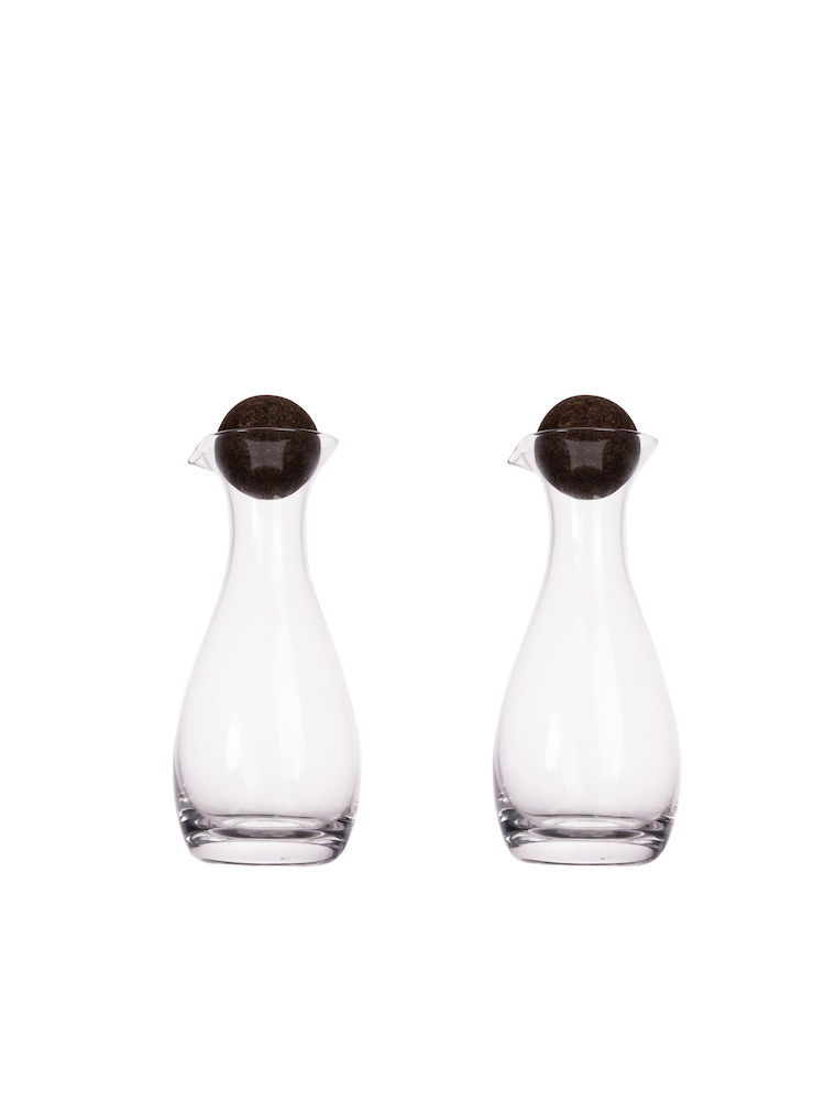 NATURE OIL/VINEGAR BOTTLES WITH CORK STOPPERS, 2-PACK