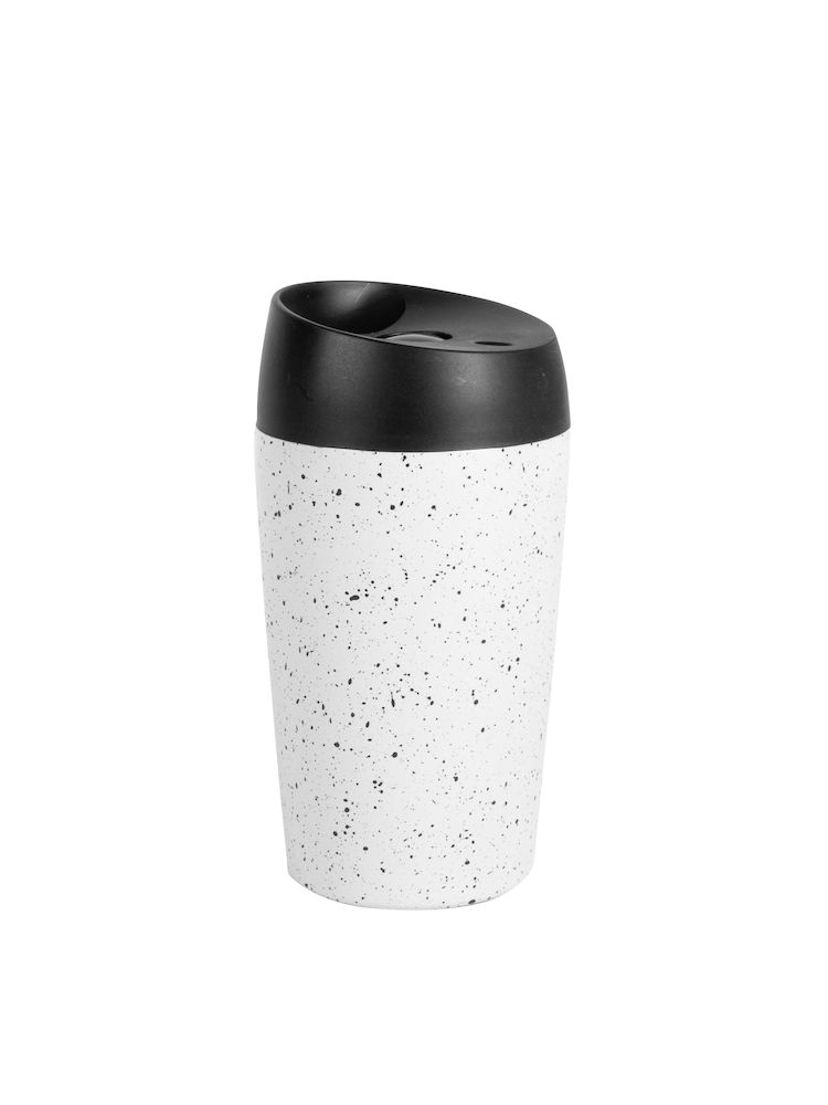 LOKE TRAVEL MUG, LOCKING FUNCTION S, WHITE/BLACK