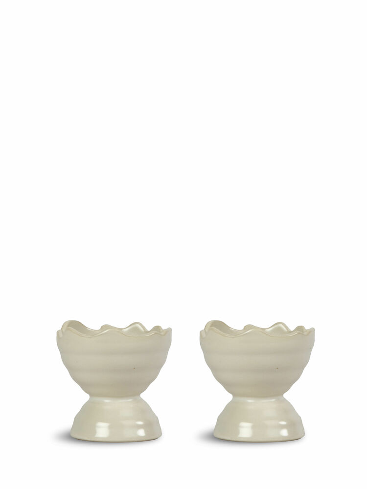 ELLEN EGG CUP, 2-PCS OFF WHITE