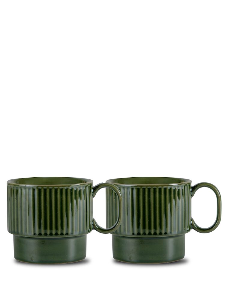 COFFEE & MORE TEA MUG, 2-PCS GREEN