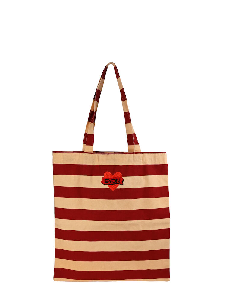 SHOPPING BAG LOVE, RED/SAND