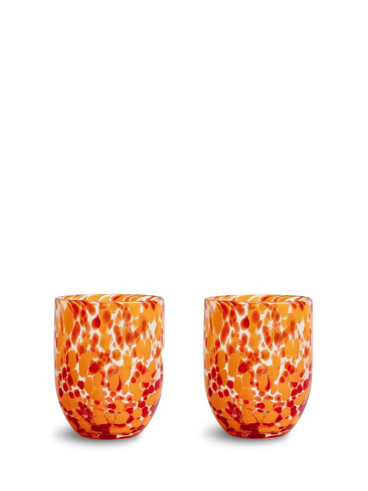 GLASS MESSY 2PCS, RED/ORANGE