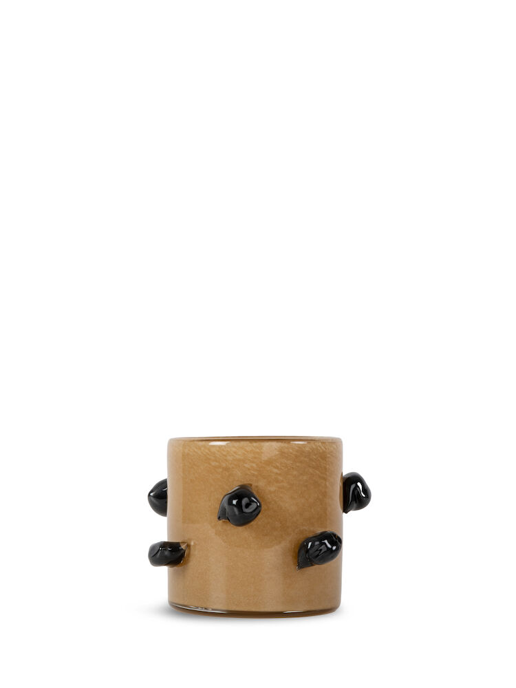 CANDLE HOLDER ARLO XS, BEIGE/BLACK