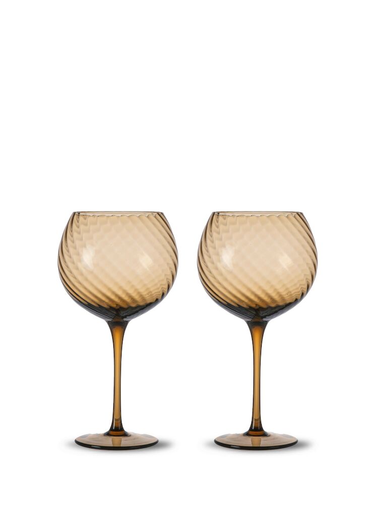 WINE GLASS OPACITY 2PCS/SET, BROWN