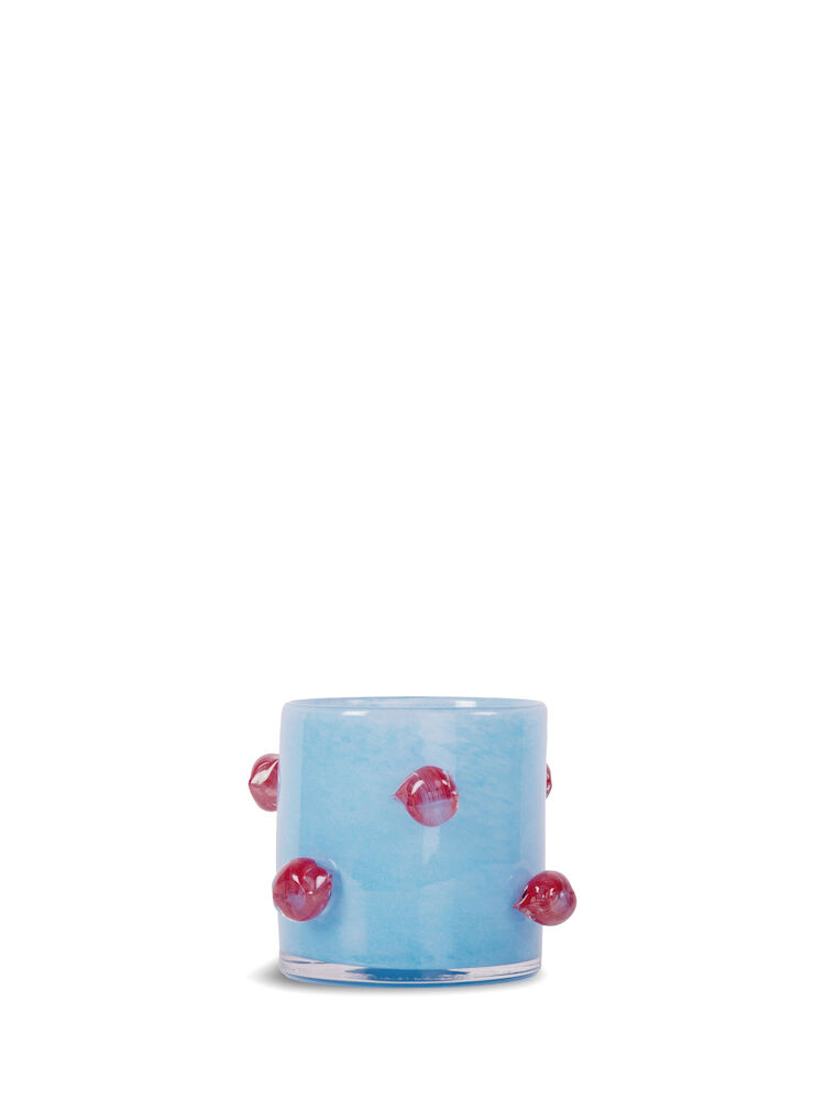 CANDLE HOLDER ARLO XS, LIGHT BLUE/BORDEAUX