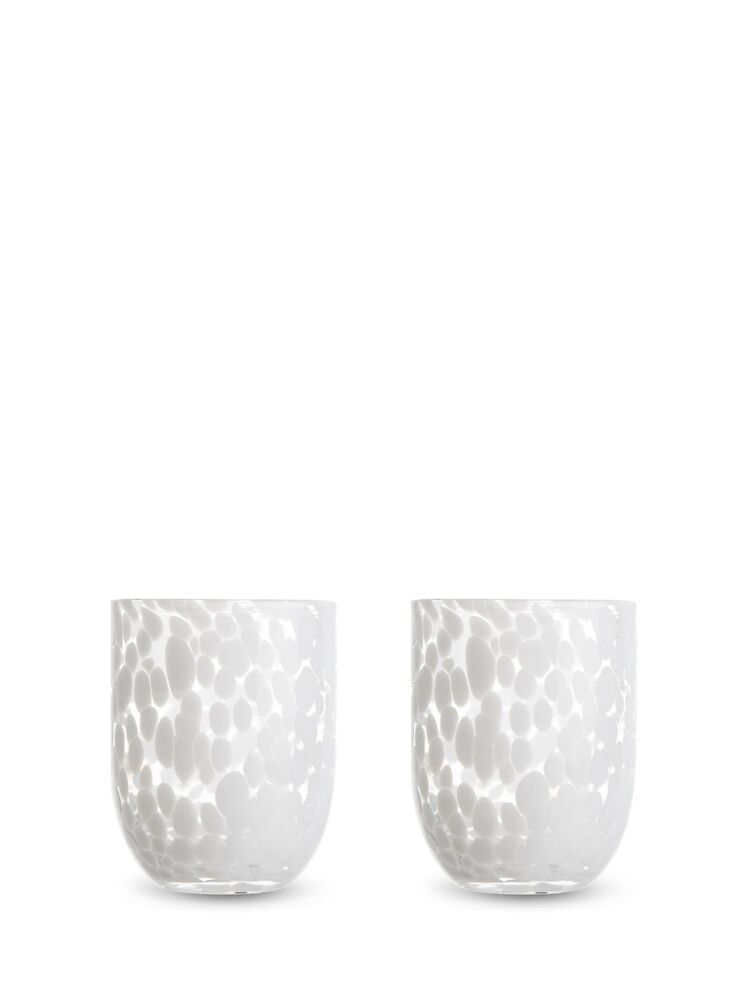 GLASS MESSY 2PCS/SET, WHITE