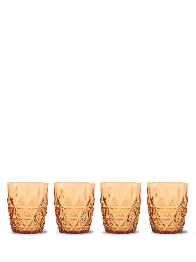 PICNIC JUNI WATER GLASS, 4-PCS, AMBER