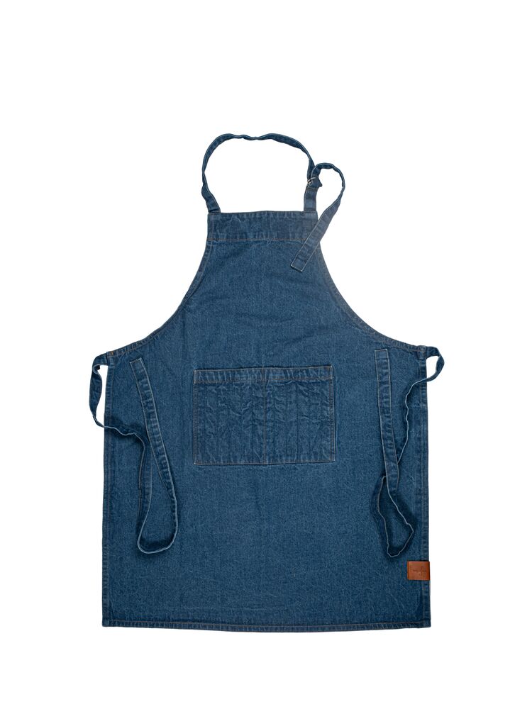 ARON DENIM APRON, BLUE