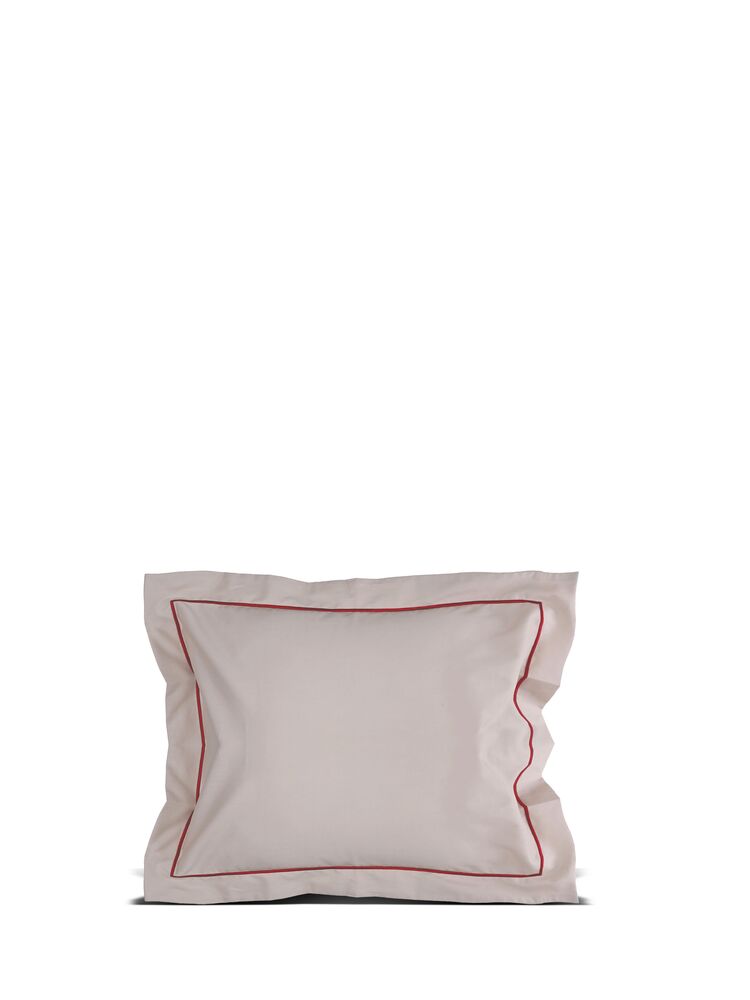 CARL PILLOW CASE, BEIGE/BORDEAUX