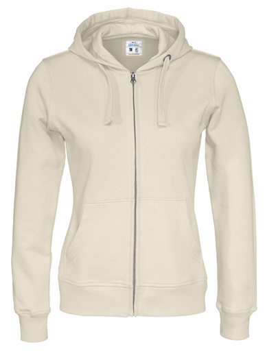 [141009-105-3] FULL ZIP HOOD LADY (OFF-WHITE, XS)