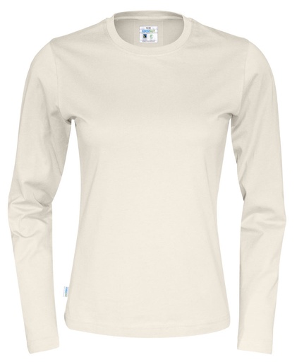 [141019-105-3] T-SHIRT LONG SLEEVE LADY (OFF-WHITE, XS)