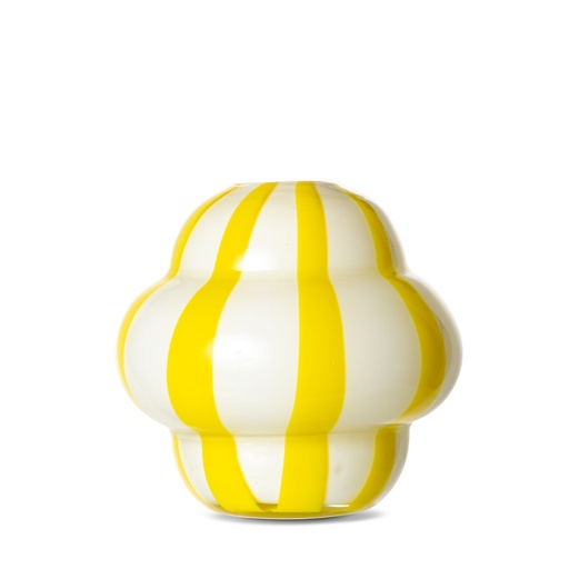 [5280604110] VASE CURLIE YELLOW/WHITE