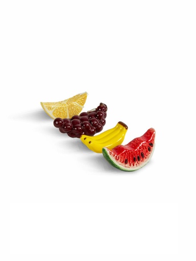 [5228660214] CHOPSTICK HOLDERS FRUITS 4PCS/SET, YELLOW/PURPLE